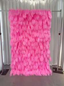 8ftx8ft 3d rose vif plume fleur mur toile <span class=keywords><strong>de</strong></span> <span class=keywords><strong>fond</strong></span> tissu artificiel enrouler fleur mur pour la décoration <span class=keywords><strong>de</strong></span> mariage - Product Image 6