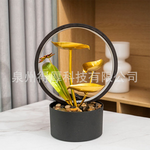 Fontaine de bureau avec rétroéclairage, fontaine d'eau électrique ronde pour la décoration de la maison, cadeau - Product Image 4
