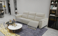 Canapé d'angle confortable en cuir 3 places inclinable pour salon - Collection Hot Sale
