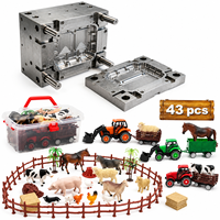 Figuras de Animales de Granja de Plástico, Molde de Juguete Personalizado, Juego de Figuras de Ganado Realistas, Molde de Inyección de Alta Precisión de Fábrica