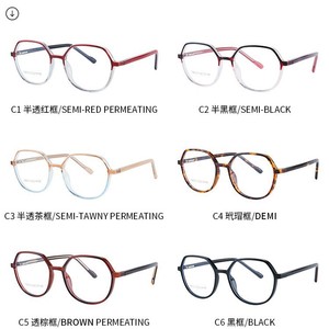 Montura de Gafas Redondas Tr90 87213 de Acetato con Protección Contra Luz Azul, Unisex, Montura Completa, Gafas Ópticas de Tamaño Mediano con Diseño Estampado - Product Image 3