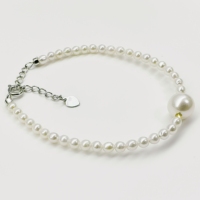 Prix de gros, perles rondes cultivées authentiques, bijoux faits à la main, bracelet en perles d'eau douce tendance pour femmes