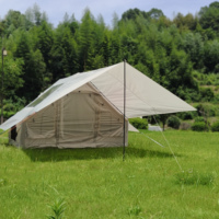 Tente gonflable avec auvent, tente à gonflage rapide, tente chaude avec pompe et cheminée, tente gonflable pour le camping, tente pneumatique facile à installer