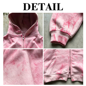 Sweat à capuche personnalisé effet délavé pour homme, 100% coton épais, coupe oversize, délavage vieilli avec strass, collection hiver - Product Image 6