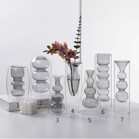 Vase hydroponique à double paroi, carré et transparent, en verre coloré, décoration de table de mariage, terrarium art déco, cadeau pour la maison