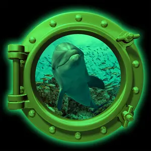 lvfan KYYG013 Porthole wall Children's room decorative can remove glow-in-the dark stickers glow dolphins