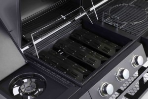 <span class=keywords><strong>Barbecue</strong></span> pliable à gaz et <span class=keywords><strong>charbon</strong></span> de bois à quatre brûleurs en <span class=keywords><strong>fonte</strong></span> avec fumoir latéral et finition enduite pour les rassemblements familiaux et les barbecues personnalisés - Product Image 5