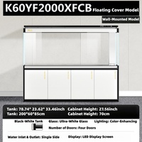 Aquarium Moderne Haut de Gamme Grand Format 2 Mètres 4 Portes Écologique 1000L Intérieur/Extérieur pour Poissons Platy et Betta en Verre Ultra-Clair