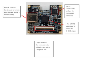 Óculos AR Compactos e Leves SeeYA 0.32 polegadas Micro OLED 400nits 120Hz 800x600 Displays Heads-up HUDs Visores EVFs - Product Image 4