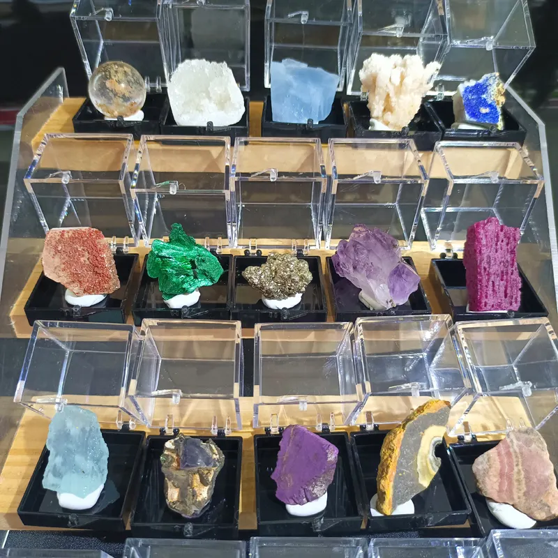 Hot Selling Raw Stone Mineral Box Reiki Healing Crystal Specimens for Collection