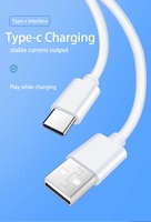 Câble de charge USB portable blanc 0,3 m 0,5 m 1A, câble de données de type C, charge rapide