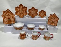 Handgefertigte Handbemalte Keramik 350ml Landhaus-Stil Kaffeetasse mit Weihnachtsdesign Party-Dekoration Spülmaschinen- & Mikrowellenfest