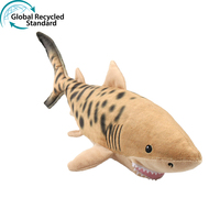 Jouet de requin sable tigré écologique en matériau 100% recyclé, jouet en peluche d'animal marin avec GRS.