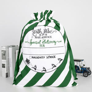 High King <strong>Gift</strong> Santa Sack Cotton Canvas Durable Eco Friendly <strong>Christmas</strong> Bags 50x70cm Drawstring <strong>Christmas</strong> Decoration - Product Image 3