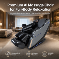 Fauteuil de massage inclinable de luxe à commande vocale IA avec mécanisme 3D et massage des pieds en trois étapes pour la relaxation à domicile