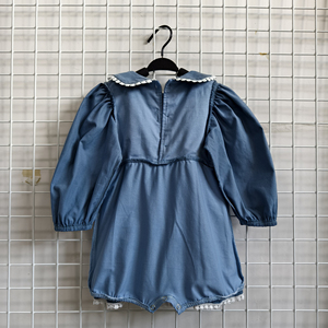 Abito da principessa personalizzato ricamato per bambine <span class=keywords><strong>dolce</strong></span> adorabile abito floreale in cotone con maniche lunghe decorazione di pizzo - Product Image 6