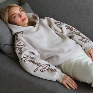 Pull tricoté sur mesure de haute qualité pour femme, décontracté, confortable, respirant, en molleton de coton, avec motif lettres imprimé, collection été - Product Image 5