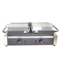 Mesin Pembuat Sandwich Listrik BL-813 Komersial Laris Manis, Panggangan Kontak Daging dengan Timer