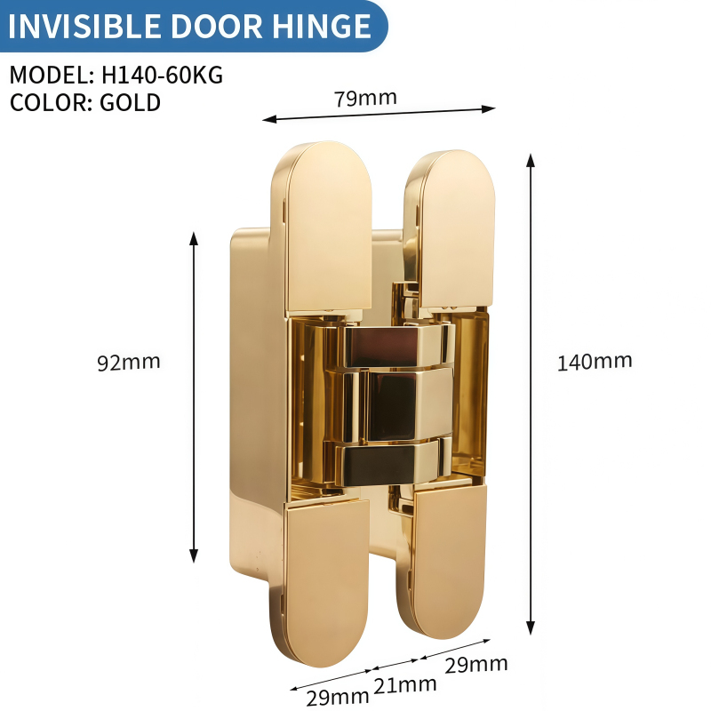Charnière de porte invisible-60KG Or