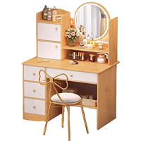Table de vanité blanche moderne de maquillage de stockage de vente chaude avec la chaise de miroir éclairée de 2-4 tiroirs pour des filles-pour l'usage de chambre à coucher ou d'hôtel
