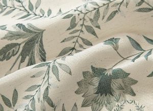 <strong>Sage</strong> <strong>Green</strong> Floral Beige Linen <strong>Curtains</strong> 84 Inches Long European Style Grommet Bead Rope <strong>Blackout</strong> High Shading All-Season Living - Product Image 3