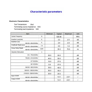 ตัวกรองสัญญาณแบบ <span class=keywords><strong>Bandpass</strong></span> SAW รุ่น AntennaStar ATS006 ความถี่ 825-835 MHz ปรับแต่งช่วงความถี่ได้ สำหรับกรองสัญญาณอุปกรณ์อิเล็กทรอนิกส์ ป้องกันสัญญาณรบกวน - Product Image 2