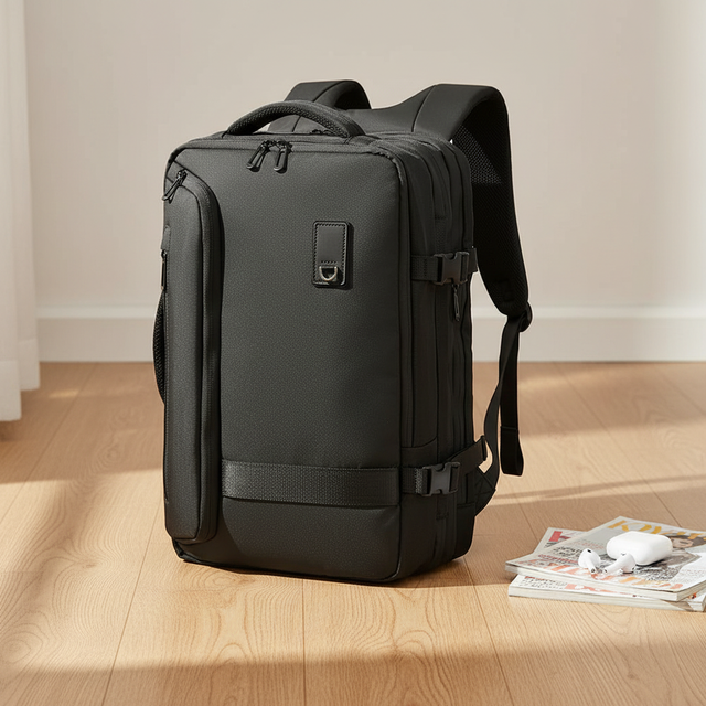 Anti-theft Large Capacity Nylon Vacuum Compression System Backpack String High Quality Expandable Unisex Business Travel Bags