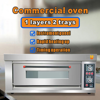 Four à sole commercial automatique neuf à 2 niveaux et 4 plateaux en acier inoxydable, électrique/gaz, pour la cuisson du pain à la levure, idéal pour les petites boulangeries et usines.