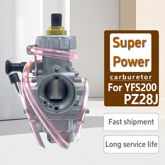 Motorcycle Carburetor Vehicle Carb Replacement for Yamaha 1988-2006 Blaster 200 YFS200 PZ28J Box Silver Aluminum Alloy 6 Months