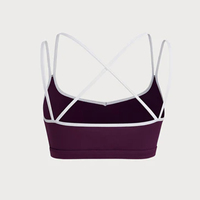 Soutien-gorge de Yoga ras du cou avec logo personnalisé soutien-gorge de Sport à bretelles souples et au beurre soutien-gorge Pilates extensible dans les quatre sens