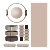 Accessoires de gym personnalisés Milk Tea, Bande de résistance en tissu unisexe, Tapis de yoga en caoutchouc PU, Cercle magique de yoga, Anneau de yoga et de Pilates, Kit de yoga