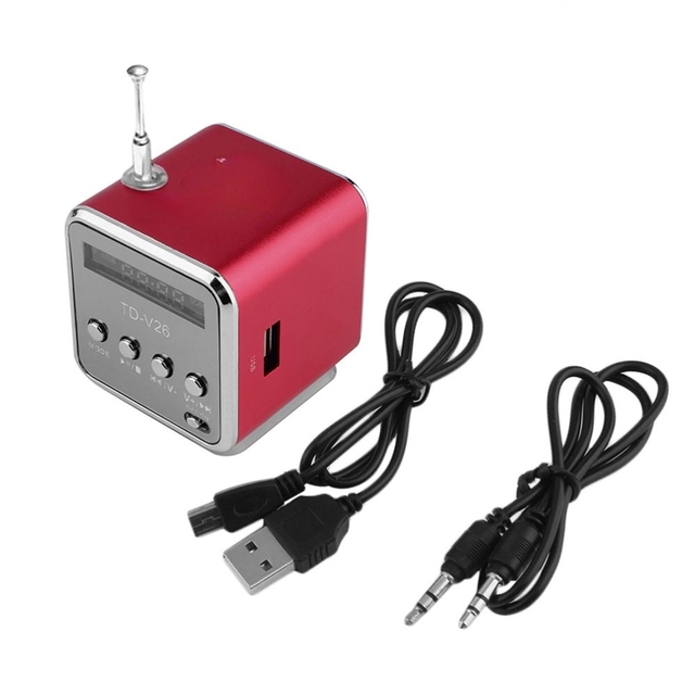 TD-V26 Mini Portable Sound Speaker TF Card FM Radio AUX Stereo Music Player BT Speaker