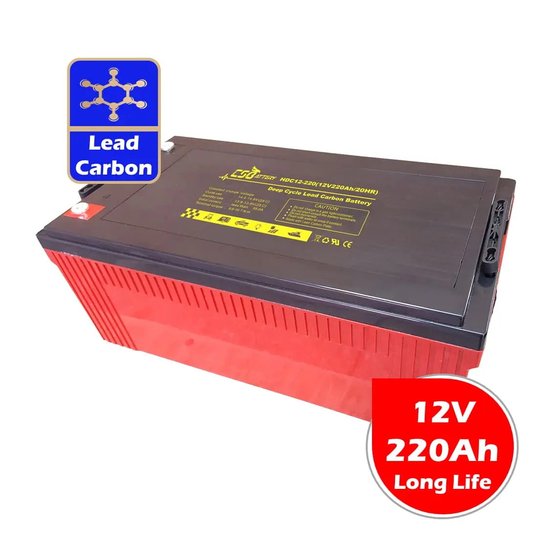 CSBattery Bateria de carbono de chumbo de alta temperatura 12V 220Ah para sistema de armazenamento de energia solar e eólica China Fornecimento Ava