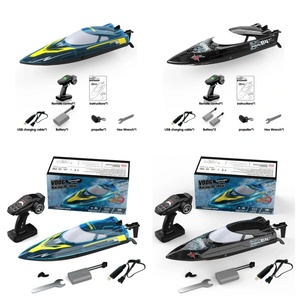 Bateau de course RC V006 2,4 GHz avec 7 lumières LED colorées, contrôle 4 canaux, portée de 150 m, piles incluses pour les jeux aquatiques en extérieur - Product Image 5