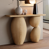 Table console en galets artistiques, style wabi-sabi, néo-chinois, moderne, luxe, salon, couloir, hall d'entrée, hôtel