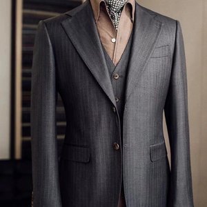 Abiti <span class=keywords><strong>su</strong></span> <span class=keywords><strong>Misura</strong></span> all'Ingrosso |   Logo e dimensioni personalizzati direttamente dalla fabbrica |   Tessuto a Righe 50% Lana per Abiti <span class=keywords><strong>su</strong></span> <span class=keywords><strong>Misura</strong></span> da Uomo, Basso MOQ - Product Image 6