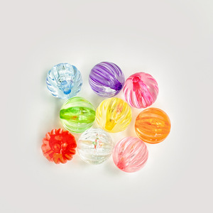 Perles transparentes en acrylique de 10 mm en forme de citrouille avec trou droit - Accessoires de bijoux DIY, bracelets, lampes, accessoires de tissage pour sacs - Product Image 4