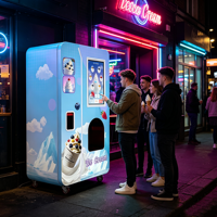 Distributeur automatique de crèmes glacées sans personnel, distributeur de glaces molles entièrement automatique, écran de 27 pouces, paiement pour les espaces publics
