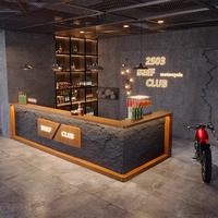 Comptoir MDF de Style Rétro Industriel pour Bar, Salle de Sport, Restaurant, Hôtel, Centre Commercial, Accueil et Caisse