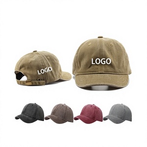 Casquette de baseball unisexe en coton, 6 panneaux, vierge, effet vieilli, profil bas, délavée, style rétro vintage, personnalisable avec logo brodé, vente en gros - Product Image 1