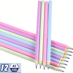 Fournitures artistiques, peinture, crayons HB standard personnalisables pour enfants, papier recyclé écologique, couleur arc-en-ciel, certifié EN71 - Product Image 2