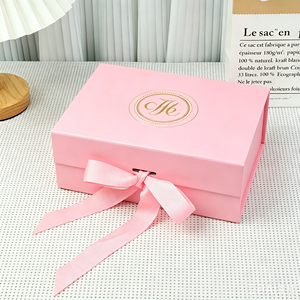 Custom Luxury Gold Foil Logo Black Magnetic Gift <b>Boxes</b> with Bow Tie - Luxury Collapsible Packaging <b>Boxes</b> for Gift - Product Image 2