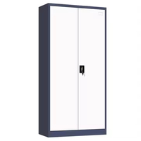Armoire de classement en acier à double porte, 5 niveaux, moderne, noir/blanc, résistante à la poussière et à l'eau, grande capacité de rangement, pour la maison, le bureau, la salle de sport, l'école