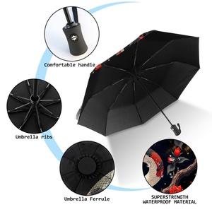 High Quality Modern Travel Folding <b>Umbrella</b> with Auto Open Close 3 Fold Design Pongee Material Sun Protection UV Resistant - Product Image 6