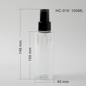 Flat Shoulder <b>Spray</b> Bottle 100Ml Pet Transparent Cosmetic Toner <b>Moisturizer</b> Bottle With Black Pump For Skin Care - Product Image 4