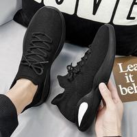 Chaussures de sport décontractées respirantes pour la course à pied et le jogging, nouvelle collection 2025, logo personnalisé, tige en tissu tissé volant, chaussures chaussettes pour hommes