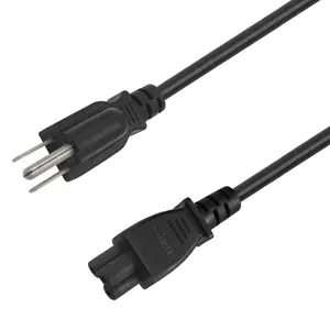 1.5M 1.8M US 3 Cabang untuk Pengering Rambut Kabel Ekstensi Ditarik Us Plug IEC C5 C13 10a 250V Kabel Listrik Ac