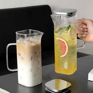 <span class=keywords><strong>เหยือก</strong></span>น้ำแข็งคุณภาพสูงทรงสี่เหลี่ยมสำหรับนมและน้ำผลไม้ ขนาด 1 ลิตร 1.3 ลิตร <span class=keywords><strong>เหยือก</strong></span>แก้วมีหูจับ <span class=keywords><strong>เหยือก</strong></span>น้ำแก้วสำหรับใช้ในบ้าน ฝาปิดสแตนเลส - Product Image 3