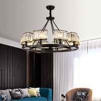 Lustres LED de salon modernes de luxe de haute qualité avec finition dorée, perles de cristal, luminaires suspendus au plafond, garantie de 3 ans