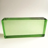 Couleur personnalisée brique creuse couleur carrée brique de verre thermofusible cristal givré brique porche cloison mur bloc de verre